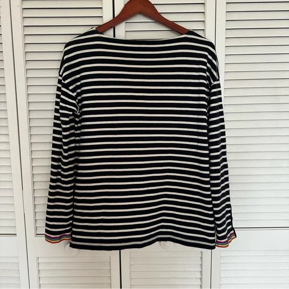 Talbots NAVY Rainbow Cuff Nautical Cape COD Old Money Fisherman 100% Cotton - Picture 3 of 10